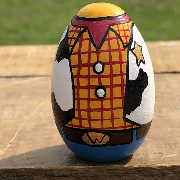 Hand-Painted Woody From Toy Story On A Wood Egg! - Picture 1 of 1